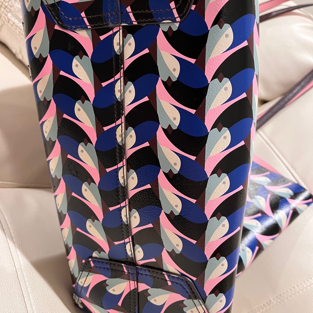Kate Spade Multicolor Bird Pattern Reversible Tote - image 6